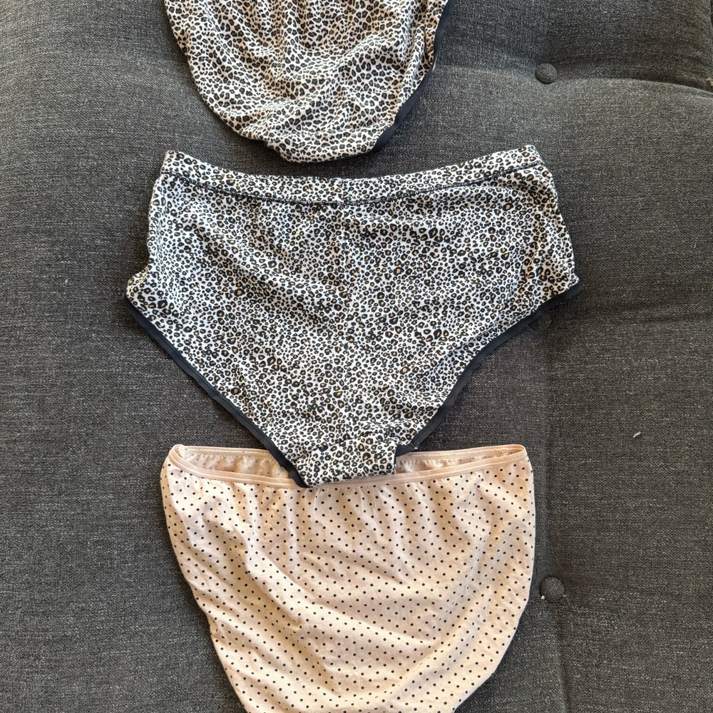 Lot of 3 briefs Felina Leopard Print Panties - Black and Tan Victoria Secret XL - Picture 5 of 8